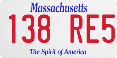 MA license plate 138RE5