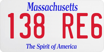 MA license plate 138RE6