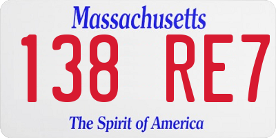 MA license plate 138RE7