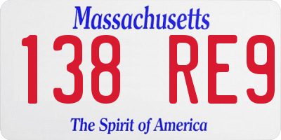 MA license plate 138RE9