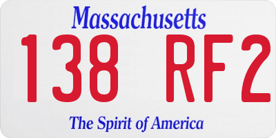 MA license plate 138RF2