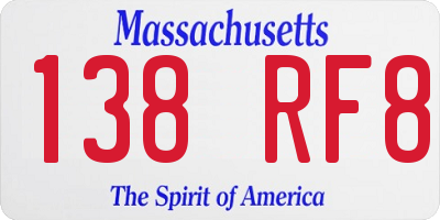 MA license plate 138RF8