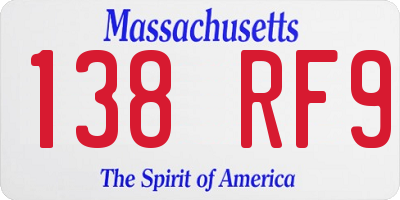 MA license plate 138RF9