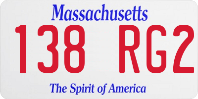 MA license plate 138RG2