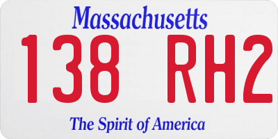 MA license plate 138RH2