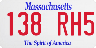 MA license plate 138RH5