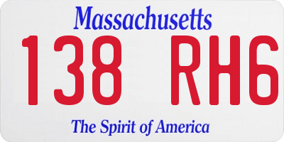 MA license plate 138RH6