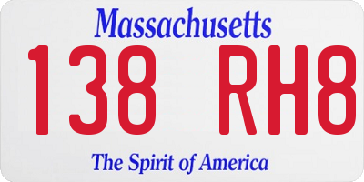 MA license plate 138RH8