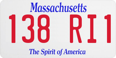 MA license plate 138RI1