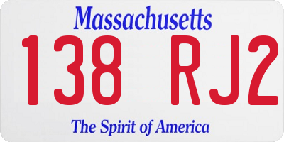 MA license plate 138RJ2