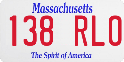MA license plate 138RL0