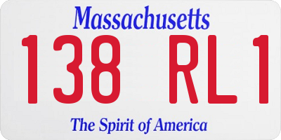 MA license plate 138RL1