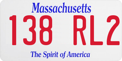 MA license plate 138RL2