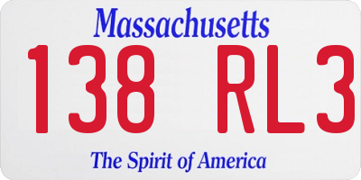 MA license plate 138RL3