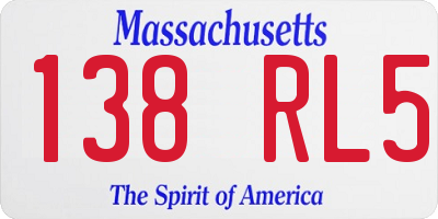 MA license plate 138RL5