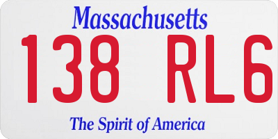 MA license plate 138RL6