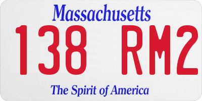 MA license plate 138RM2