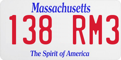 MA license plate 138RM3