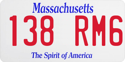MA license plate 138RM6