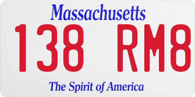 MA license plate 138RM8