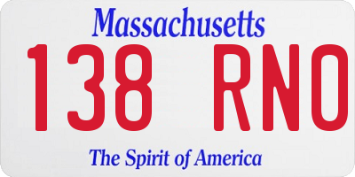 MA license plate 138RN0