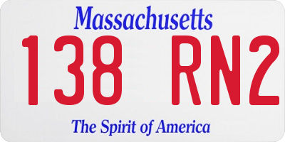 MA license plate 138RN2