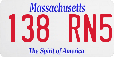 MA license plate 138RN5