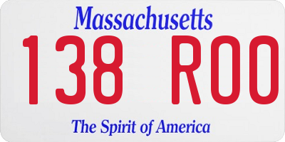 MA license plate 138RO0