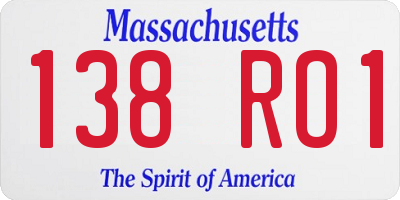 MA license plate 138RO1