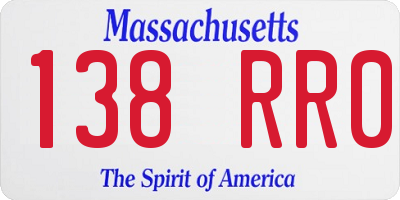 MA license plate 138RR0