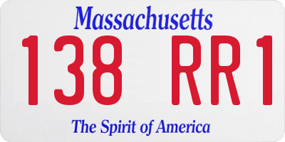 MA license plate 138RR1