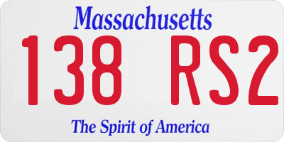 MA license plate 138RS2