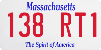 MA license plate 138RT1