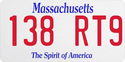 MA license plate 138RT9