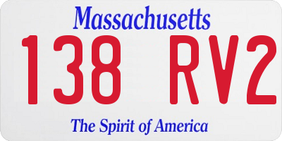 MA license plate 138RV2