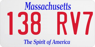 MA license plate 138RV7