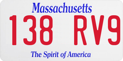 MA license plate 138RV9