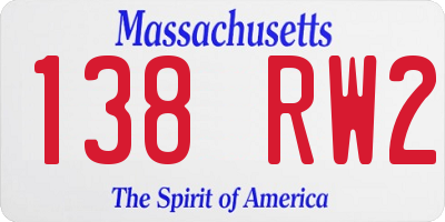 MA license plate 138RW2