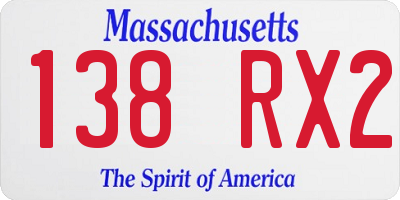 MA license plate 138RX2