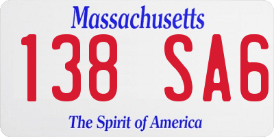 MA license plate 138SA6