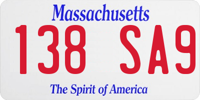 MA license plate 138SA9