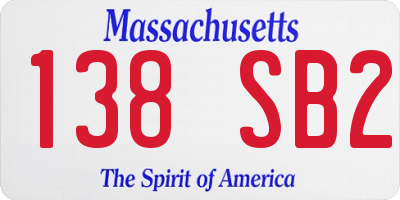 MA license plate 138SB2