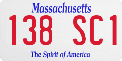 MA license plate 138SC1
