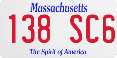 MA license plate 138SC6