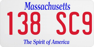 MA license plate 138SC9
