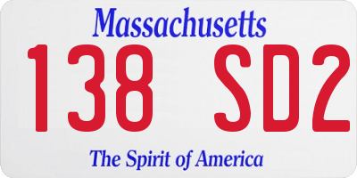 MA license plate 138SD2