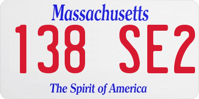 MA license plate 138SE2