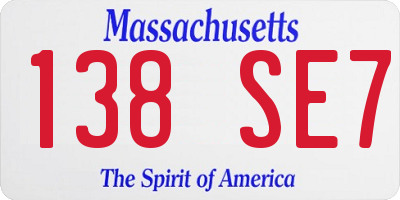 MA license plate 138SE7