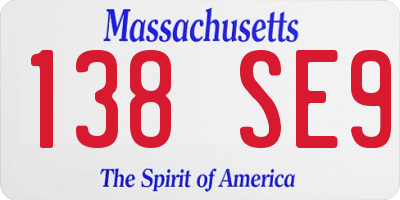 MA license plate 138SE9