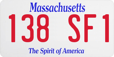 MA license plate 138SF1